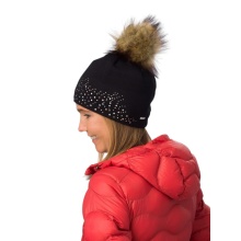 Polar Bear Hat (Pom Pom) Nalin Lux Crystal - Merinomix - Ladies Black - 1 Piece