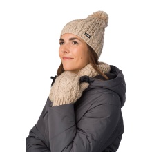 Polar Bear Knitted Hat (Pom Pom) Afra Ladies - sandstone brown - 1 piece