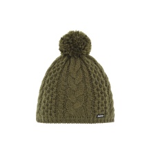 Polar Bear Knitted Hat (Pom Pom) Afra Ladies - khaki green - 1 piece