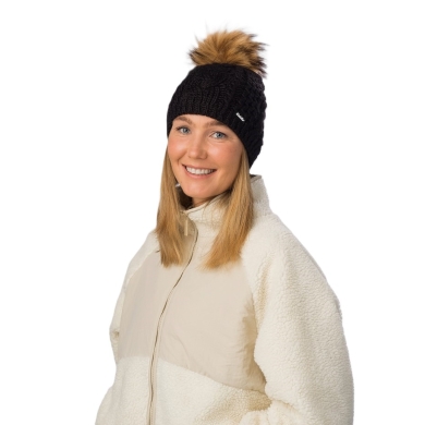 Polar Bear Knitted Hat (Pom Pom) Afra Lux - black