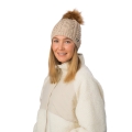 Polar Bear Knitted Hat (Pom Pom) Afra Lux - beige