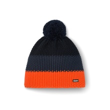 Polar Bear Winter Hat Star with Pom Pom (Pompom) orange/navy blue/black - 1 piece