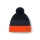Polar Bear Winter Hat Star with Pom Pom (Pompom) orange/navy blue/black - 1 piece
