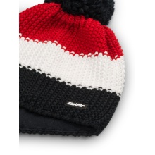 Polar Bear Winter Hat Star with Pom-Pom (Pompom) black/white/red - 1 piece
