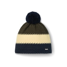 Polar Bear Winter Hat Star with Pom Pom navy blue/olive green - 1 piece