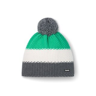 Polar Bear Winter Hat Star with Pom Pom (Pompom) grey/white/mint green - 1 piece