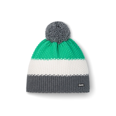 Polar Bear Winter Hat Star with Pom Pom (Pompom) grey/white/mint green - 1 piece