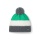 Polar Bear Winter Hat Star with Pom Pom (Pompom) grey/white/mint green - 1 piece