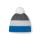 Polar Bear Winter Hat Star with Pom Pom (Pompom) blue/grey - 1 piece