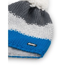 Polar Bear Winter Hat Star with Pom Pom (Pompom) blue/grey - 1 piece