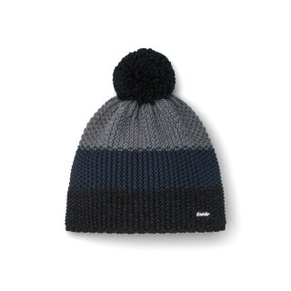 Polar Bear Winter Hat Star with Pom Pom (Pompom) black/grey - 1 piece