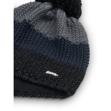 Polar Bear Winter Hat Star with Pom Pom (Pompom) black/grey - 1 piece