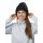 Polar Bear Winter Hat (Beanie) Alea - coarse ribbed structure - ladies black - 1 piece