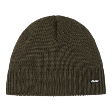 Polar Bear Winter Hat (Beanie) Trop Knit Pattern Merino Wool - Khaki Green - 1 Piece