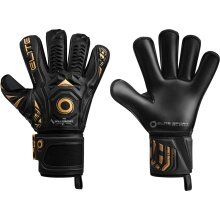 Elite Sport Goalkeeper Gloves Black Real - 4mm Ultra GTech Pro Latex for all weather conditions, FS Roll Contact - black