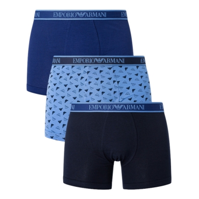 Emporio Armani Underwear Boxer Shorts Stretch Cotton blue/dark blue patterned Men's - 3 pieces