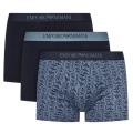Emporio Armani Underwear Boxer Shorts Trunk Cotton Dark Blue Patterned Men's - 3 Pieces