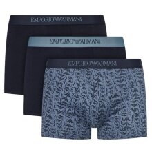 Emporio Armani Underwear Boxer Shorts Trunk Cotton Dark Blue Patterned Men's - 3 Pieces