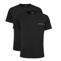 Emporio Armani V-Neck Stretch Shirt (95% Cotton) Black Underwear for Men - Pack of 2