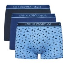 Emporio Armani Underwear Boxer Shorts Trunk Cotton blue/dark blue patterned Men's - 3 pieces