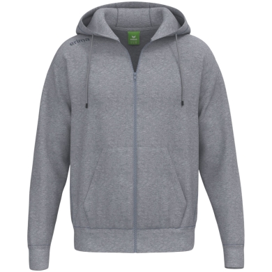 Erima Hooded Sweatshirt TS Hoodie Full Zip (Mixed Fabric) Light Grey Men's