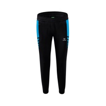 Erima Training Pants Six Wings Worker long (100% Polyester, sporty fit) black/curacao blue Women