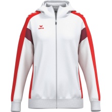 Erima Celebrate 125 Training Jacket with Hood (breathable, 100% polyester) white/red ladies