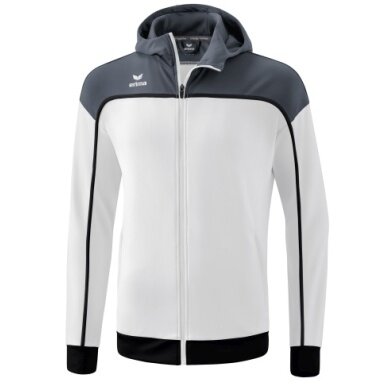 Erima Training Jacket Change with Hood (recycled Polyester, durable, with zip pockets) white/grey Men