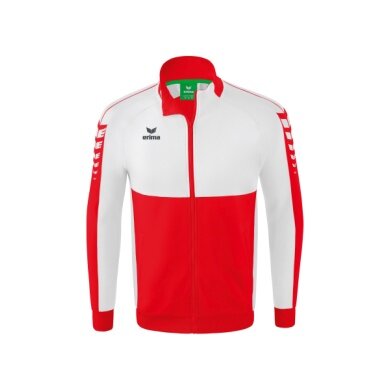 Erima Training Jacket Six Wings Worker (100% Polyester, Stand-up collar, durable) red/white Boys