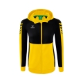 Erima Training Jacket Six Wings with Hood (Cotton Blend, Soft, Comfortable, Tailored Cut) Yellow/Black Women