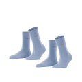 Esprit Day Socks Crew Basic Plain (soft cotton) denim blue Women - 2 Pairs
