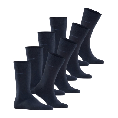 Esprit Daily Socks Crew Solid (Cotton) navy blue Men's - 4 pairs