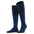 Falke Day Sock Oxford Stripe Knee Socks (Business Knee Sock, fine mesh pattern) space blue Men's - 1 Pair
