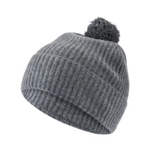 Falke knitted hat (pom-pom) Pure - cashmere, pom-pom - grey - 1 piece
