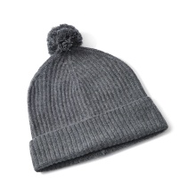 Falke knitted hat (pom-pom) Pure - cashmere, pom-pom - grey - 1 piece