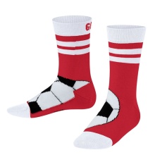 Falke Daily Sock Active Soccer (Football Design, Optimal Comfort) Red/White Children - 1 Pair
