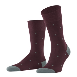 Falke Day Sock Crew Dot (pleasantly soft cotton) burgundy/grey men's - 1 pair