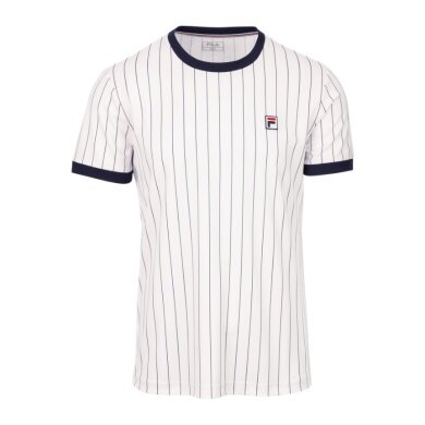 Fila Tennis T-shirt BB1 Stripes (recycled Polyester) white/navy blue men's