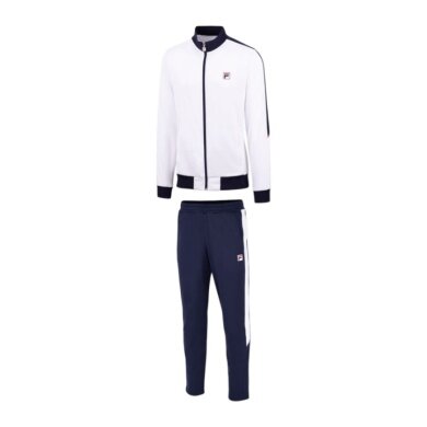 Fila Tennis Tracksuit Manuel (Jacket + Trousers, 100% Polyester) white/navy Men's