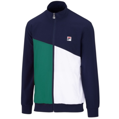 Fila Tennis Jacket Marcus (Full Zip, Stand-up Collar, 100% Polyester) navy blue/green/white Men's