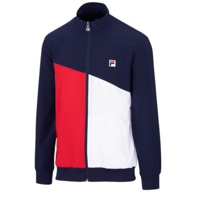 Fila Tennis Jacket Marcus (Full Zip, Stand Collar, 100% Polyester) navy blue/red/white Men's