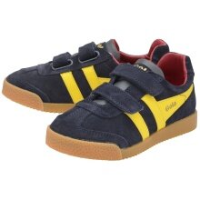 Gola Harrier 2025 Sneakers (Suede, Velcro) navy blue/sun yellow/red Children