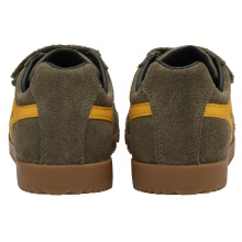 Gola Sneaker Harrier 2025 (Suede, Velcro) khaki green/sunny yellow/black Children