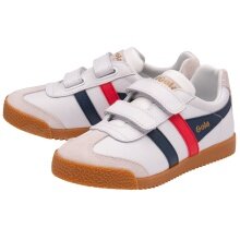 Gola Harrier 2025 Sneakers (Leather, Velcro) white/navy blue/red Children
