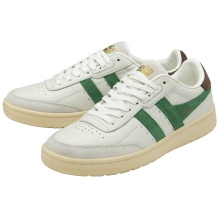 Gola Falcon Leather Sneakers 2025 white/emerald green/dark brown ladies