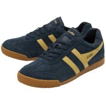 Gola Harrier Suede Leather Sneakers 2025 navy blue/yellow men's