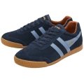 Gola Harrier Suede Leather Sneakers 2026 navy blue/light blue/orange men's
