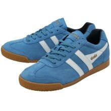 Gola Harrier Suede Leather Sneakers 2025 light blue/white/navy blue men's