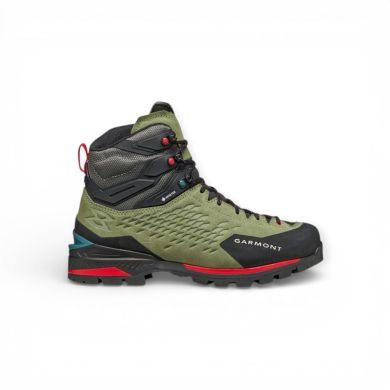 Garmont Ascent Evo GTX Hiking Shoes (Suede, Mountaineering, Waterproof) olive green/dark grey/red Men's