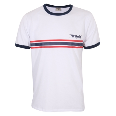 Gola Leisure T-shirt Stripe Logo (100% Cotton) white Men's